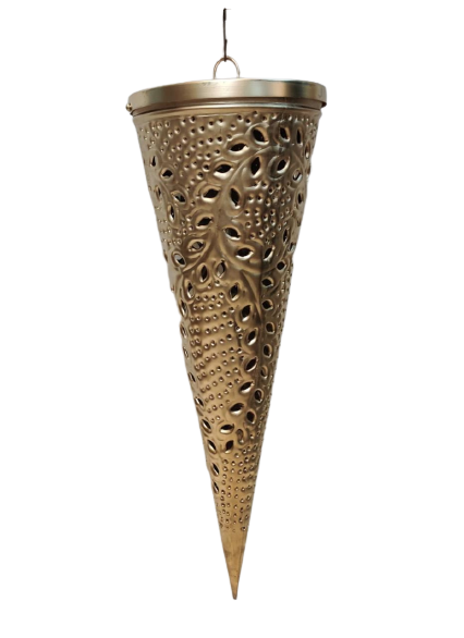 Gold Metal Cone Hanging For Decor