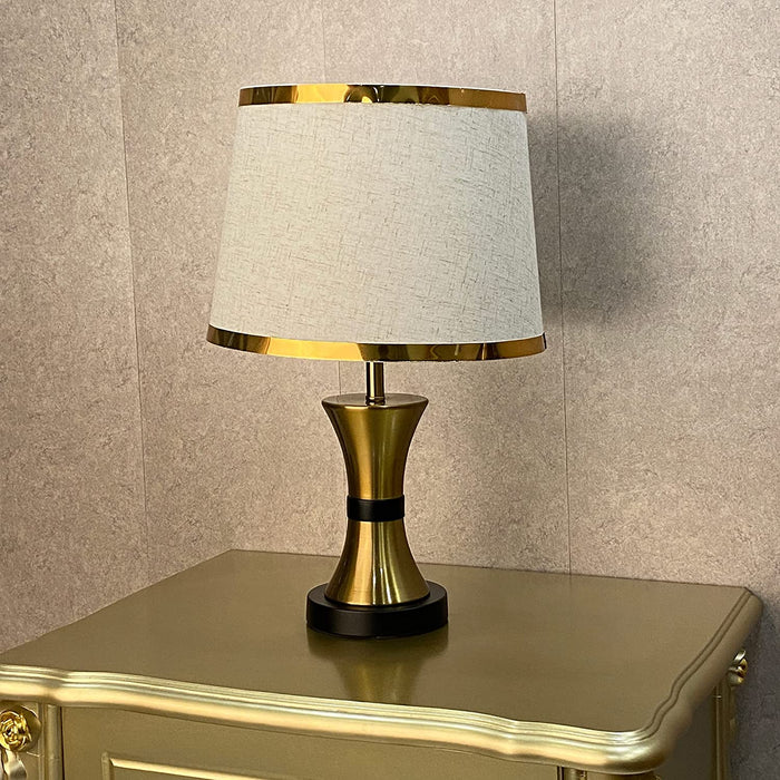 Traditional White & Gold Table Lamp For Bedroom & Living Room