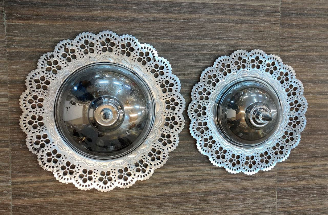 Silver Bowl Plates | Set Of 2 Pcs