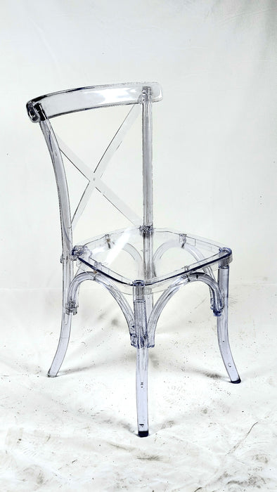 Cross Backed Acrylic Chair With Cushion