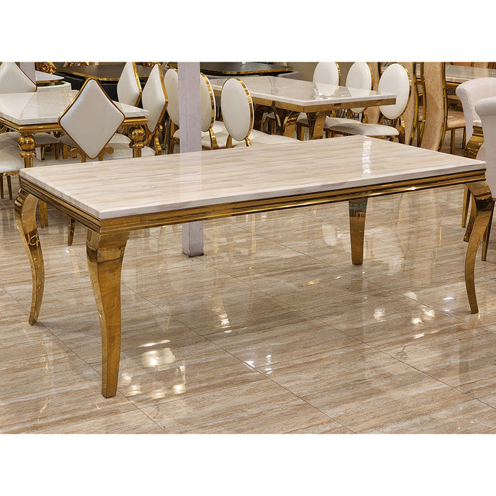 Stainless Steel Dining Table | Color: Gold