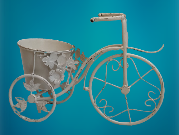 White Decorative Cycle For Decor And Gardening
