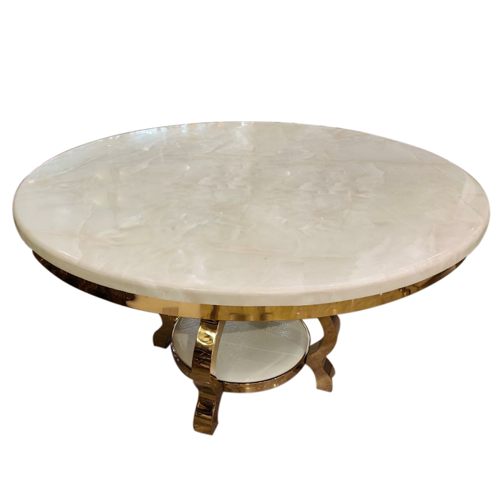 White With Gold Dining Table For Decor