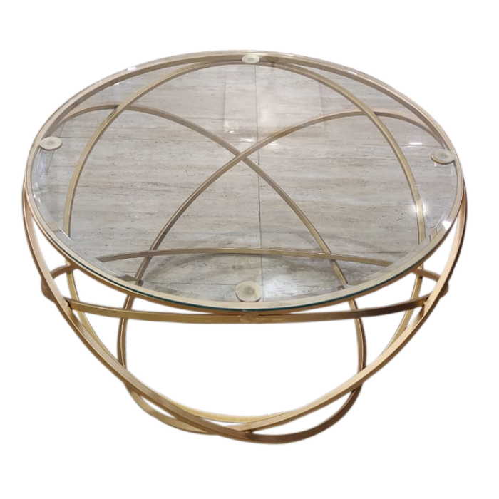 Gold Center Table With Glass