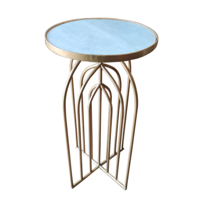 Gold Rounded Stool For Decor