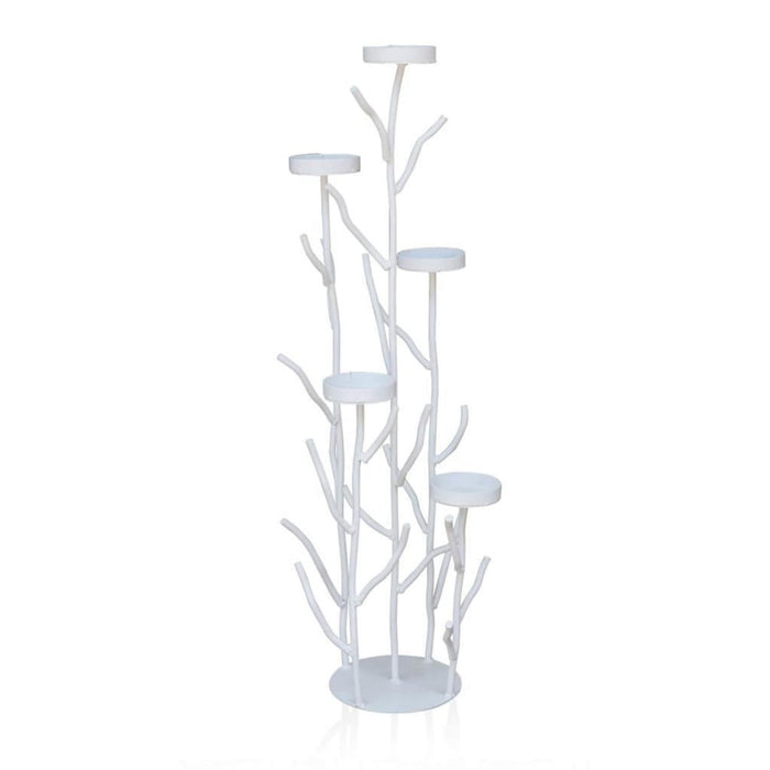 White Iron Small Candle Stand for Decor