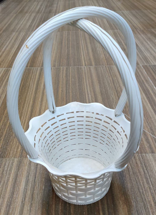 White Plastic Basket For Decor