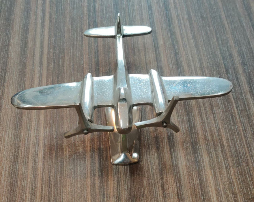 Silver Metal Airplane For Decor