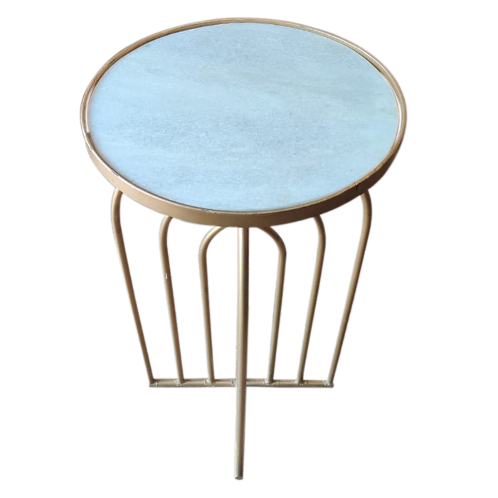 Gold Rounded Stool For Decor