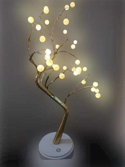 Shimmer-Tree 20 White With Gold Table Lamb For Decor
