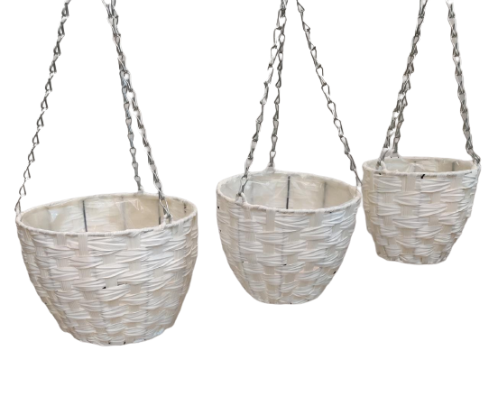 Plastic Hanging Basket For Decor | Set Of 3 Pcs