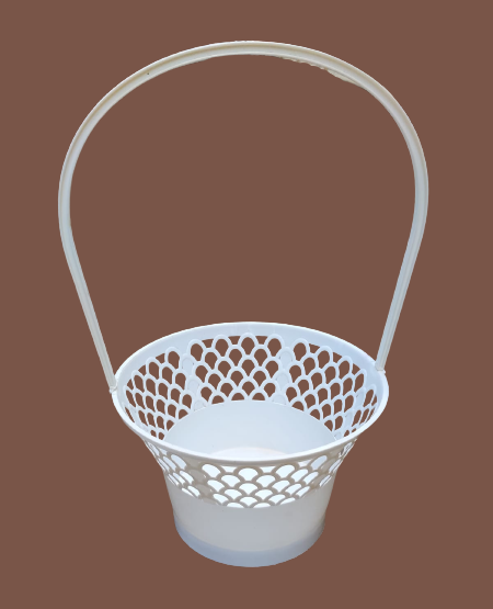 White Plastic Basket For Décor