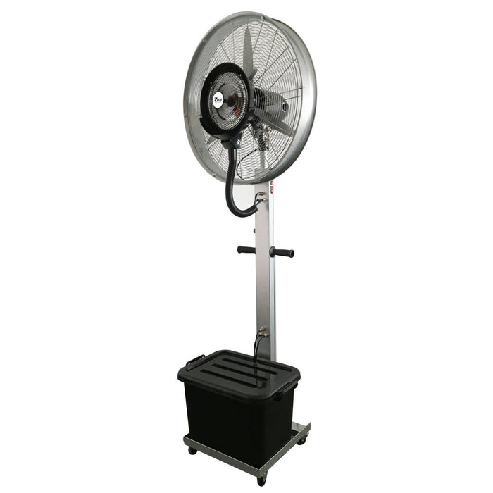 Outdoor Commercial Mist Fan With 41L Water Tank | Corded Electric Powder Source, Heavy Motor, Aluminum Fan Blades