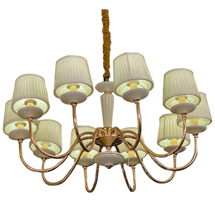 Modern Chandeliers For Bedroom & Study Room | Color: White With Gold