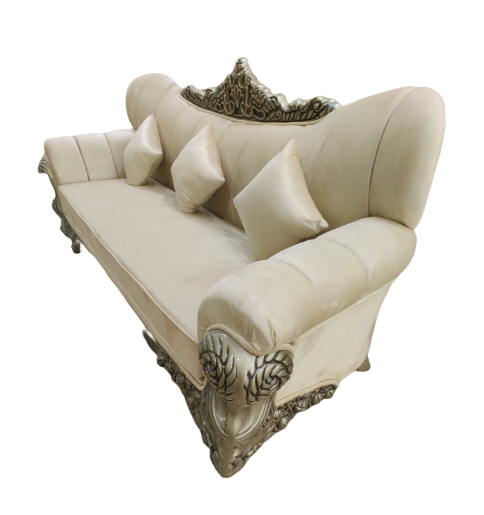 Off White Decorative 3 Seater Sofa