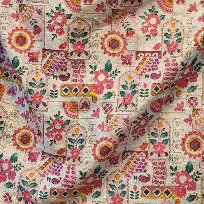 Zari Embroidery Work Fabric